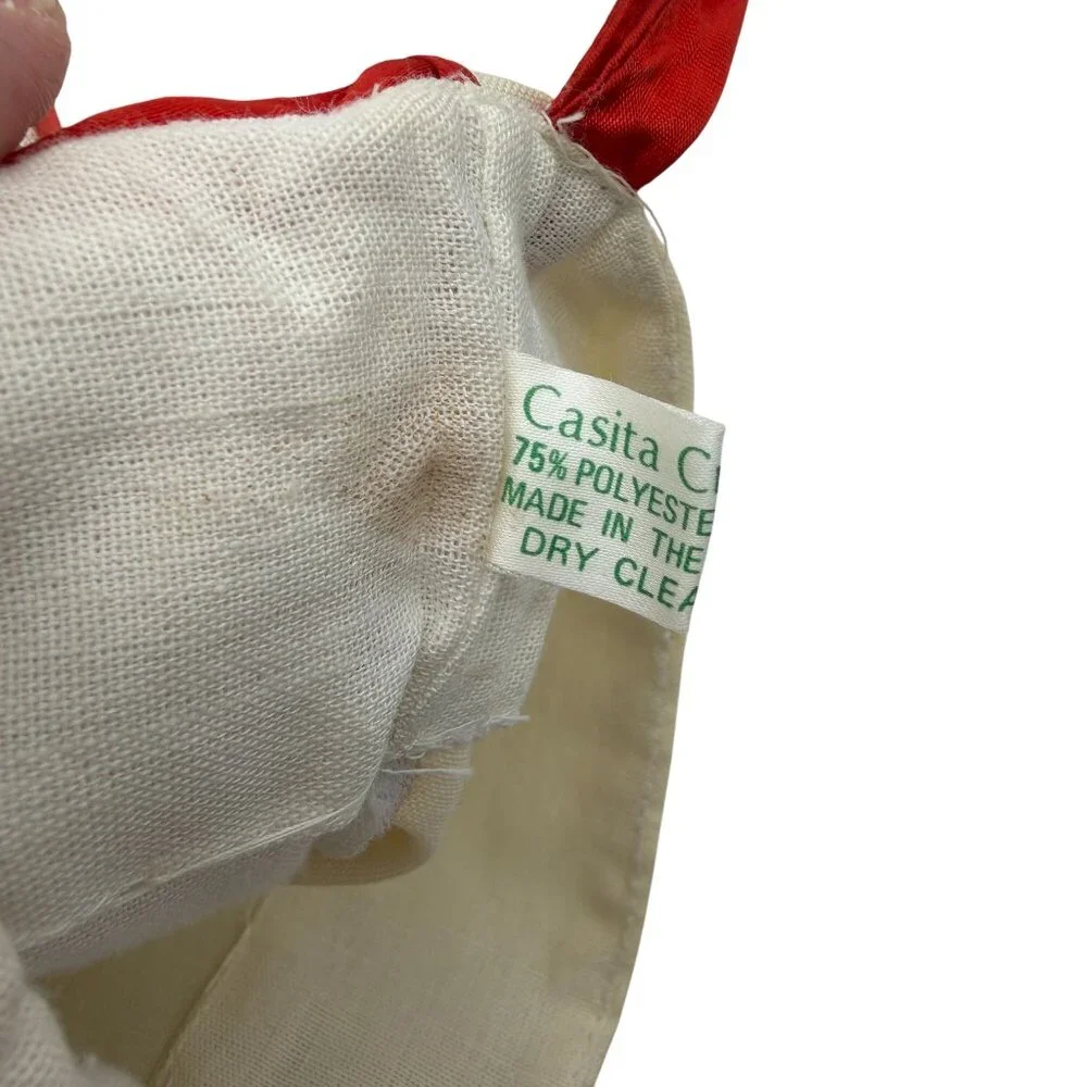 Calista Crafts vintage Christmas stocking Gold tone‎ appliqued tree satin